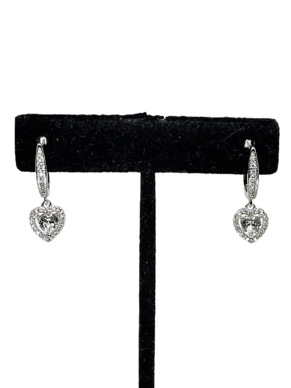 Heart Drop Dangle Earrings, made with Crystal by Swarovski, 25 mm